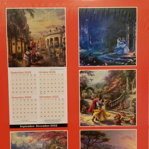 2023 Disney Dreams Thomas Kinkade 16 month wall calendar 12" x 12" - Picture 5 of 12